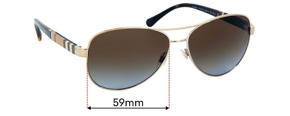 Burberry B 3080 59mm Replacement Lenses